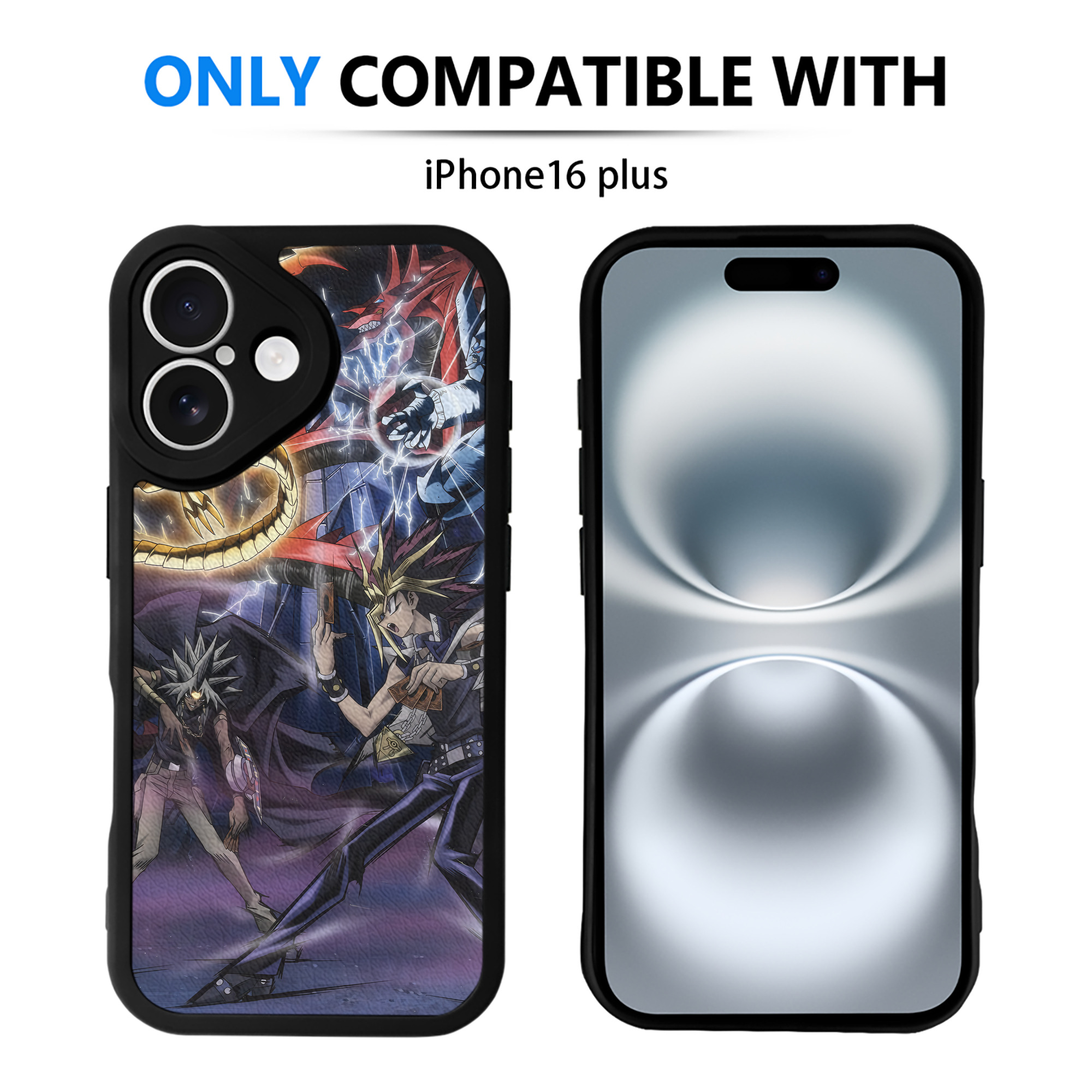 （画像用） 遊☆戯☆王 Yu-Gi-Oh! 【iPhone 16シリーズ対応】シリコンスマホケース（レザー調） 材質：シリコン